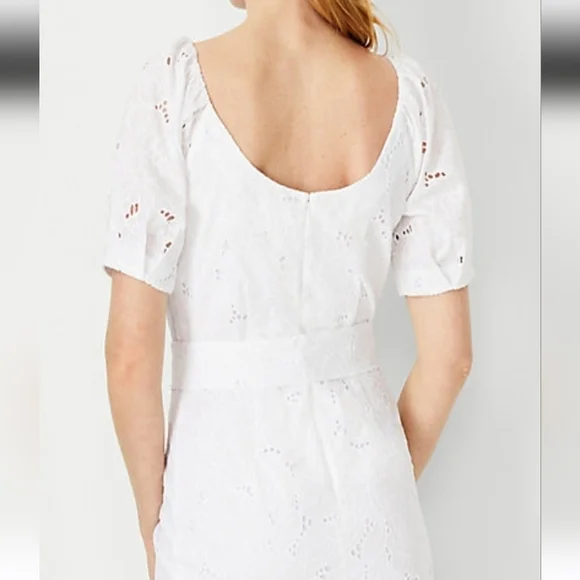 Ann Taylor Eyelet Puff Sleeve Dress - Picture 5 of 17
